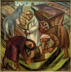 Tres mujeres en el campo