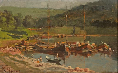 Karl Weysser - Barcos en Neckarsteinach, 1893