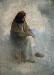 Autorretrato como Cristo, de Diefenbach, Karl Wilhelm (1851-1913). Óleo sobre lienzo