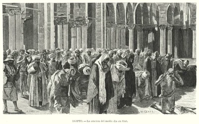 Oraciones del mediodía en Asyut, Egipto