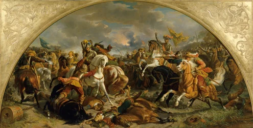 La victoria del ejército austríaco sobre los suecos en Nördlingen en 1634