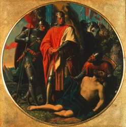Rodolfo I de Habsburgo ante el cadáver de Ottokar cerca de Dürnkrut 1278