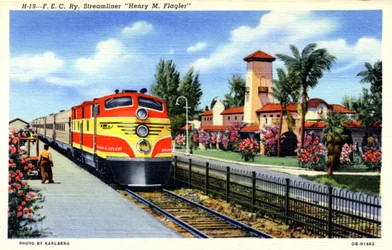 Tren aerodinámico FEC Railway Henry M Flagler, Florida, 1940