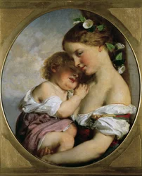 Madre e hijo (óleo sobre lienzo)