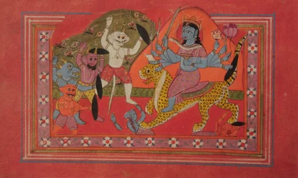 Devi de diez brazos aniquilando demonios