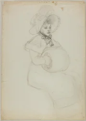 Niña sentada con manguito