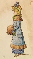 Mejor vestido de domingo - niña joven en azul