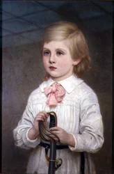 Retrato de medio cuerpo del Mayor Sir Guy Colin Cambell, 4º Bt. como niño