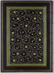 Portada de "Breve historia de la imprenta" de Emery Walker (1851-1933) 1911 (cuero y & oro)