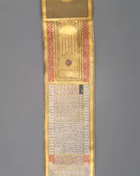Calendario-Almanaque en forma de pergamino, fechado A.H. 1224A.D. 1810