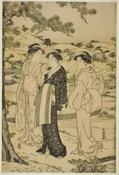 Mujeres visitando un santuario Inari