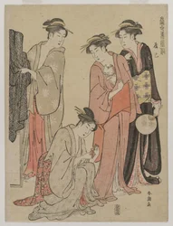 Mujeres del distrito de Tatsumi de la serie Costumbres orientales de hoy en día, c. mediados de 1780s