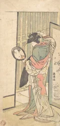 Una cortesana mirando su reflejo en un espejo de mano, ca. 1787