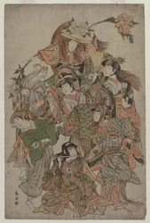 Iwai Hanshiro IV en una danza de siete cambios, c. 1793 o 1794