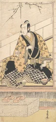 El actor Matsumoto Koshiro IV sentado en una habitación exterior, 1789