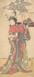 El actor Segawa Kikunojo III en el papel de una mujer, ca. 1792