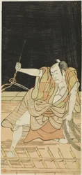 Los actores Nakamura Nakazô I como Danshichi Kurobei e Ichikawa Danjûrô V como Issun Tokubei en "Espejo de Osaka en el Festival de Verano" ("Natsu MatsuriNaniwa Kagami")
