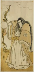 El actor Ichikawa Danzo IV como Shutokuin en la obra Tokimekuya O-Edo no Hatsuyuki, representada en el Teatro Morita en el undécimo mes de 1780.