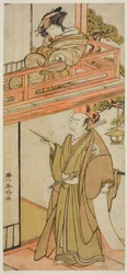 Los actores Iwai Hanshiro IV como Okaru y Onoe Kikugoro I () como Yuranosuke