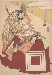 Ichikawa Danjuro V en una actuación de Shibaraku..., ca. 1786
