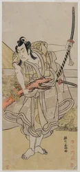 Ichikawa Monnosuke II como Soga no Goro, c. finales de 1770s