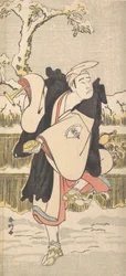 Onoe Matsusuke como un monje budista mendicante, ca. 1790