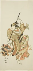 El actor Iwai Hanshirô IV interpreta la danza del triple paraguas en "Flor de Japón: Los cinco personajes de Ono no Komachi" ("Kuni no Hana Ono no Itsumoji")