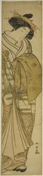 Cortesana con kimono de crisantemos