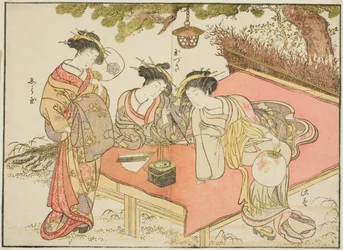 Cortesanas del Yadaya, del libro "Espejo de mujeres hermosas de los barrios de placer (Seiro bijin awase sugata kagami)," vol. 1