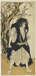 Ichikawa Danju_ro_ V como el monje Wantetsu