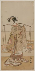 Iwai Hanshiro IV como Murasame o Matsukaze, mediados de 1770s