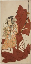 El actor Ichikawa Danjuro V como Hannya no Goro en la obra Sugata no Hana Yuki no Kuronushi, representada en el Teatro Nakamura en el undécimo mes, 1776
