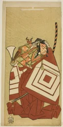 El Actor Ichikawa Danjuro V como Watanabe Kiou Takiguchi en la Obra Nue no Mori Ichiyo no Mato, Representada en el Teatro Nakamura en el Mes Once, 1770