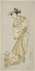 El Actor Ichikawa Danjuro V como el Espíritu del Monje Seigen en la Secuencia de Danza Shosagoto "Sono Utsushi-e Matsu ni Kaede", la Última Escena de la Parte Dos de la Obra Keisei Momiji no Uchikake