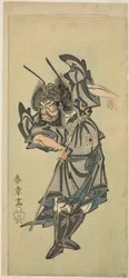 El actor Ichikawa Danzo III como Shoki el Exorcista de Demonios en la obra "Date Moyo Kumo ni Imazuma" ("Diseño Elegante: Relámpago entre Nubes")