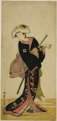 El actor Ichikawa Danzo IV como Tonase en la obra Kanadehon Chushingura, representada en el Teatro Morita en el tercer mes de 1781
