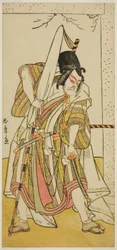 El actor Ichikawa Ebizo III como Matsuo-maru en la obra Sugawara Denju Tenarai Kagami, representada en el Teatro Ichimura en el séptimo mes, 1776
