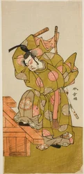 El actor Ichimura Uzaemon IX como Otomo no Kuronushi en la obra Sugata no Hana Yuki no Kuronushi, representada en el Teatro Ichimura en el undécimo mes de 1776