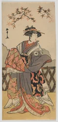 El actor Iwai Hanshiro IV, periodo Edo, finales de la década de 1780 (xilografía en color)