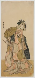 El actor Iwai Hanshiro IV como viajero, periodo Edo, c.1790 (xilografía en color)