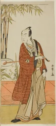 El Actor Matsumoto Koshiro IV como Honcho-maru Tsunagoro (?) en la Obra Hono Nitta Daimyojin (?), Representada en el Teatro Morita (?) en el Séptimo Mes, 1777 (?)