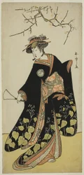 El actor Segawa Kikunojo III como el espíritu de Joro-gumo (araña ramera), c.1781 (grabado en madera en color; hosoban)