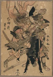 El poderoso Tomoe Gozen, c.1810 (xilografía en color)