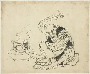 Monje Zen quemando imagen de Buda (T
