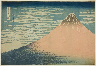 Brisa suave en un día despejado (Gaifu kaisei), de la serie "Treinta y seis vistas del Monte Fuji (Fugaku sanjurokkei)"