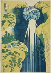 Cataratas de Amida en los remotos confines del Kisokaido (Kisoji no oku Amidagataki), de la serie «Un recorrido por las cascadas de varias provincias (Shokoku taki meguri)»
