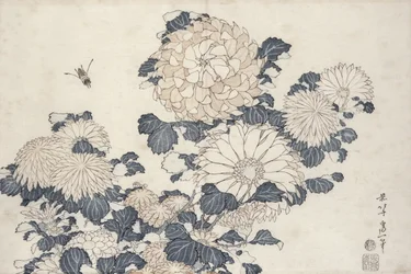 Abeja y crisantemos, de la serie 