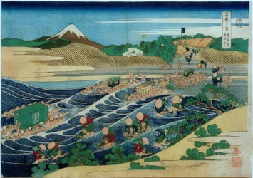 Monte Fuji, visto desde Kanaya en la carretera de Tôkaidô