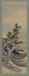 Olas rompiendo, período Edo, 1847