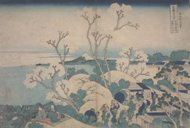 Flores de cerezo en Gotenyama, c.1829-33
